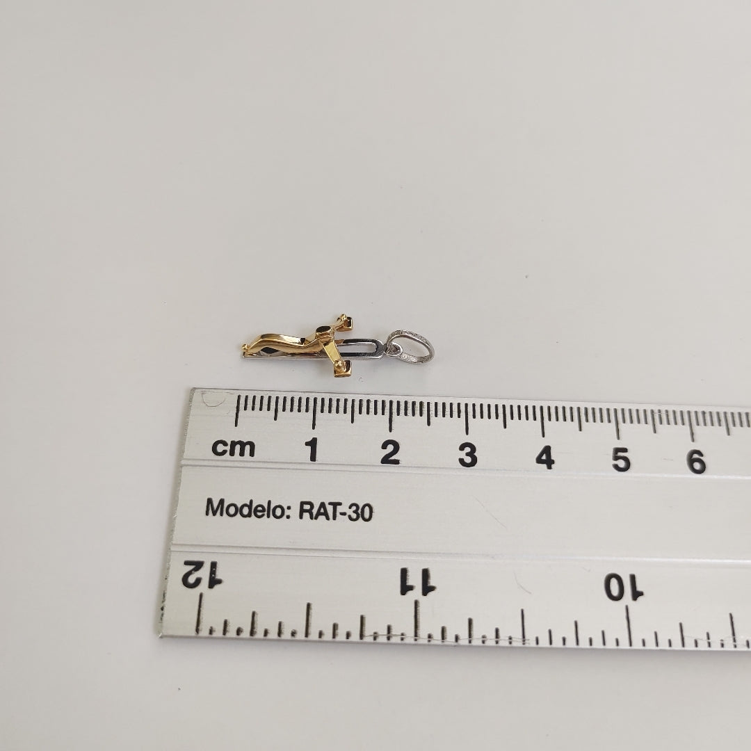 CRUCIFIJO ORO,ORO BLANCO 14 K 1,30 GRMS (SEMINUEVO)