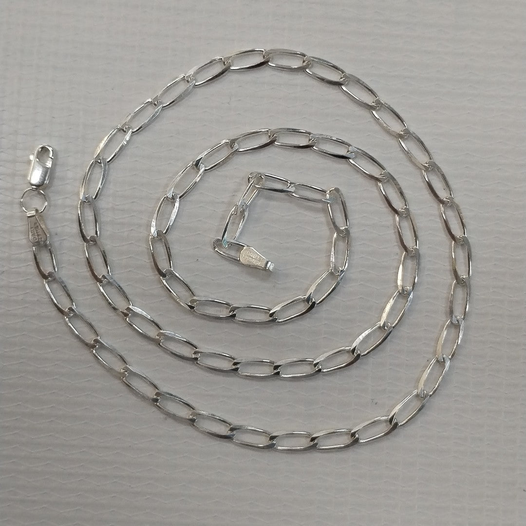 CADENA TEJIDO ESLABONES PLATA .925 55 CM 9.9 GR (NUEVO)