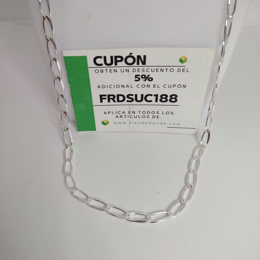 CADENA TEJIDO ESLABONES PLATA .925 60 CM 10.5 GR (NUEVO)