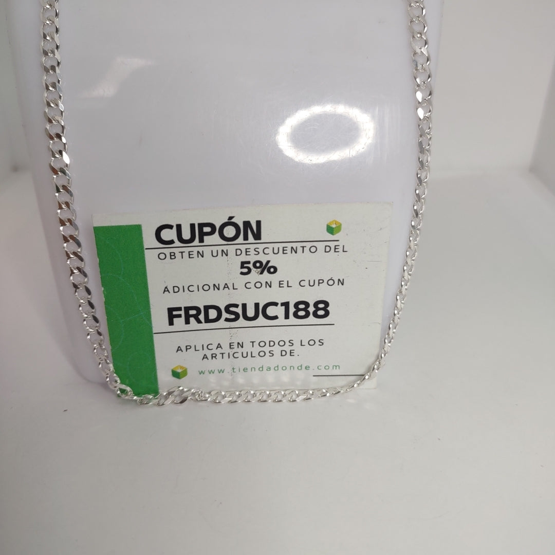 CADENA TEJIDO BARBADO PLATA .925 55 CM 12.6 GR (NUEVO)
