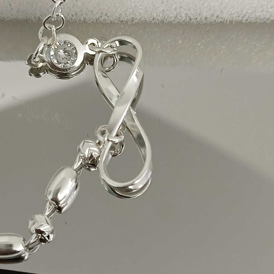 PULSERA TEJIDO ESPECIAL PLATA .925 18 CM 2.6 GR (NUEVO)