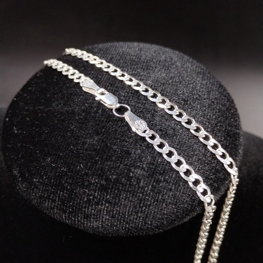 CADENA TEJIDO BARBADO PLATA .925 55 CM 11.8 GR (NUEVO)