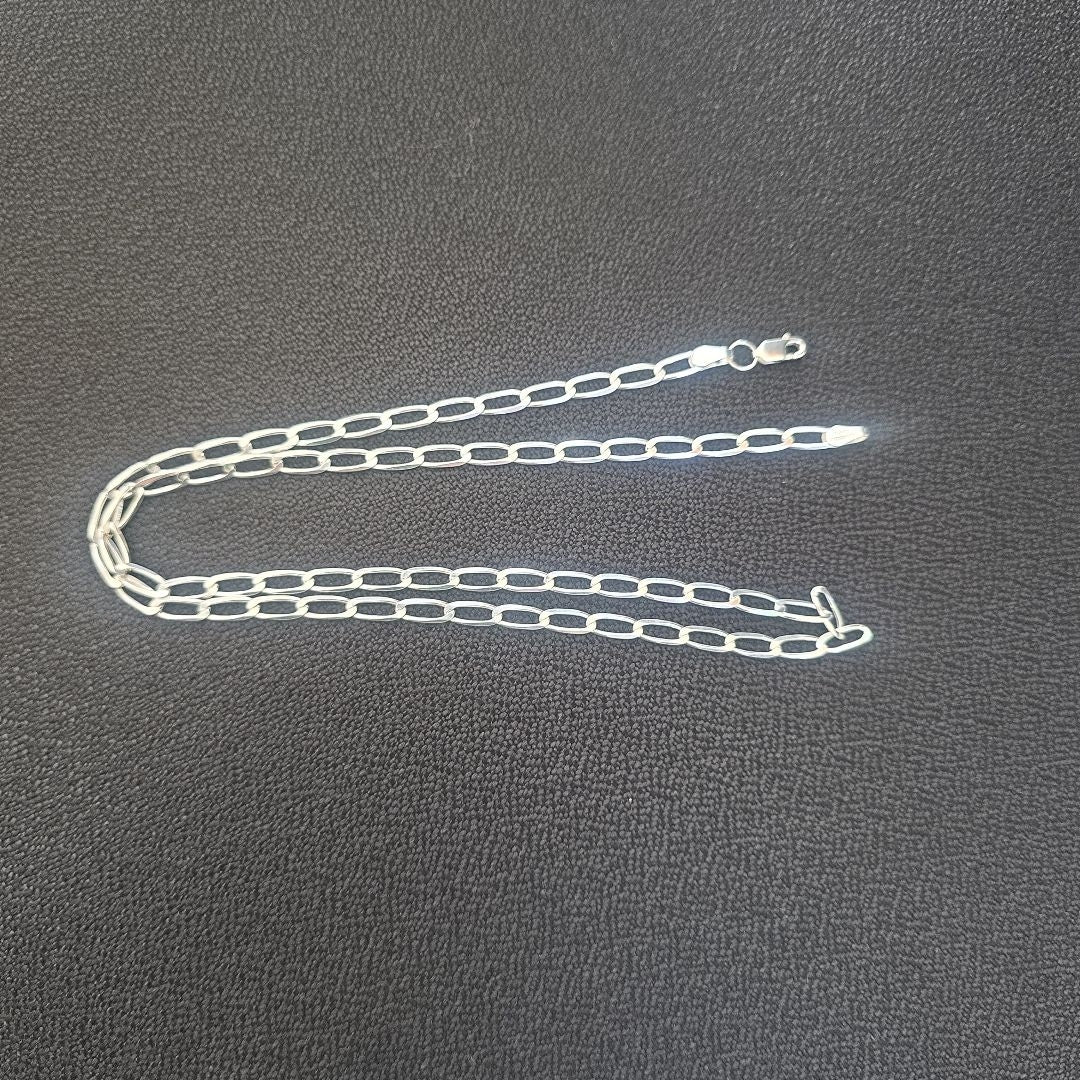CADENA TEJIDO ESLABONES PLATA .925 55 CM 9.7 GR (NUEVO)