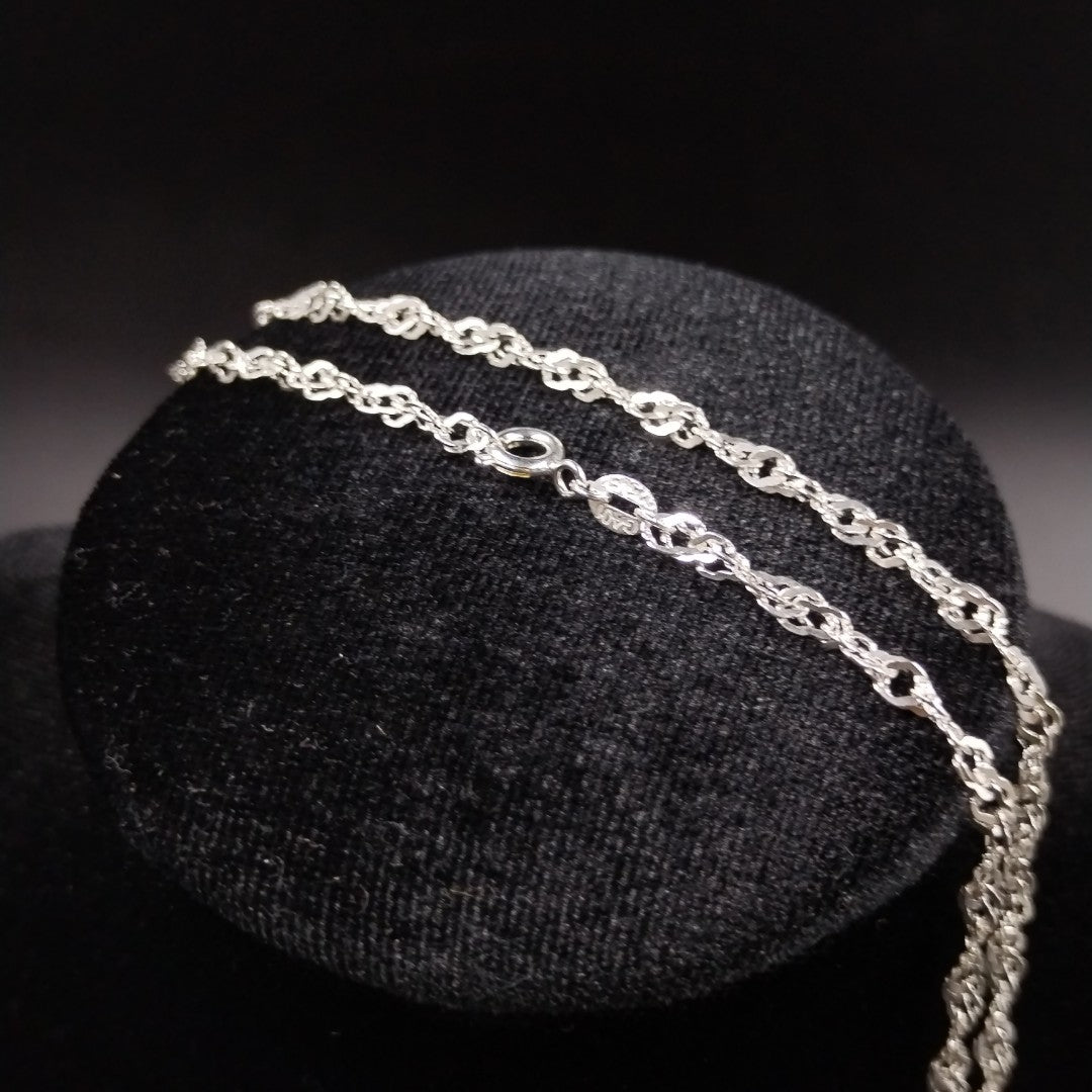 CADENA TEJIDO MEDIO TORZAL PLATA .925 55 CM 5.5 GR (NUEVO)
