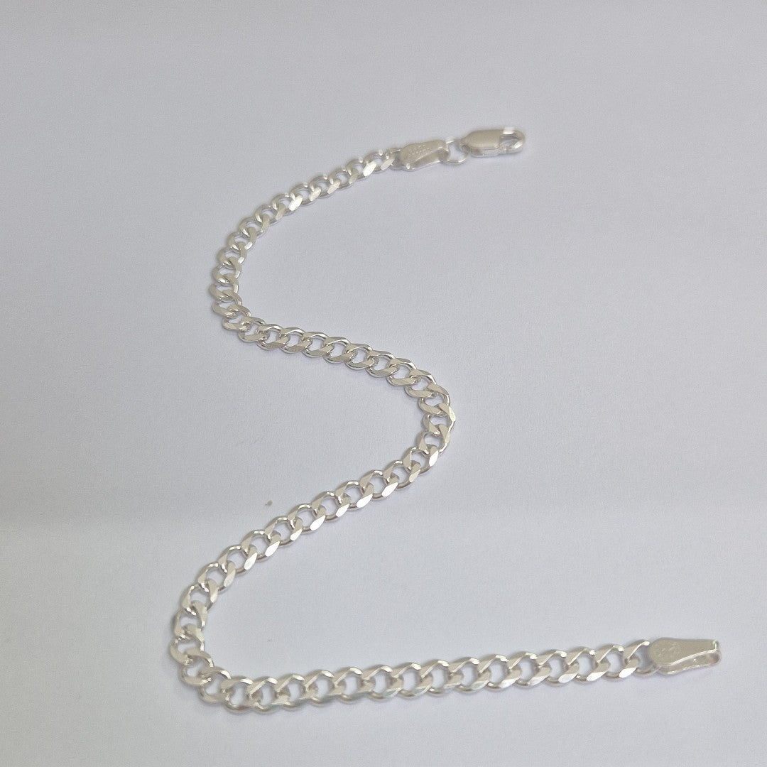 PULSERA TEJIDO BARBADA PLATA .925 21 CM 4.6 GR (NUEVO)