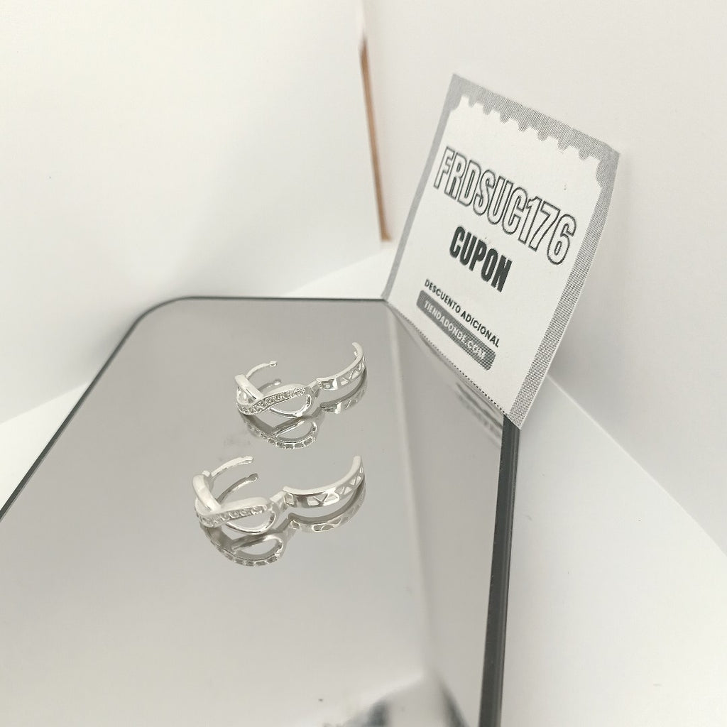 HUGGIES INFINITO CIRCONIAS PLATA .925 2.5 GR (NUEVO)
