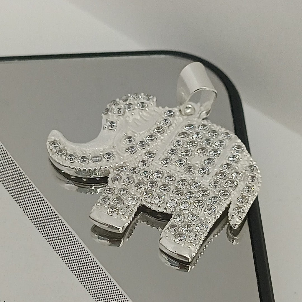 DIJE ELEFANTE C/CIRCONIAS PLATA .925 5.3 GR (NUEVO)