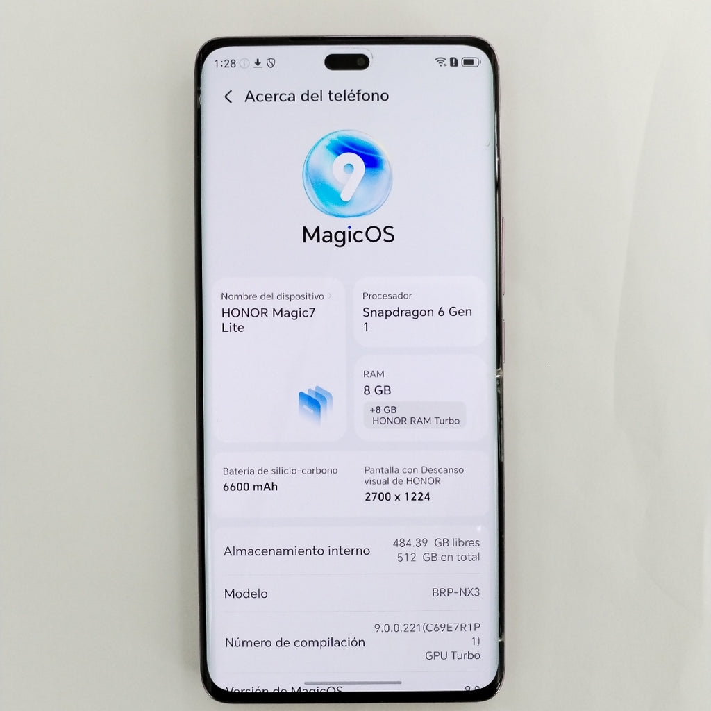 CELULAR HONOR MAGIC 7 LITE BRP-NX3 (2025) 512 GB 8 GB RAM (SEMINUEVO)