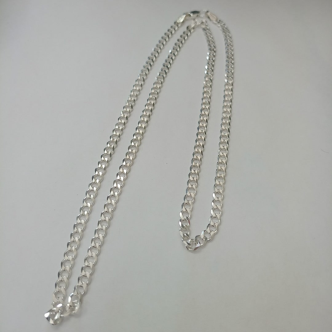 CADENA TEJIDO BARBADO PLATA .925 60 CM 14 GR (NUEVO)