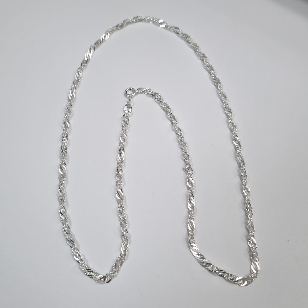 CADENA TEJIDO MEDIO TORZAL PLATA .925 55 CM 5.4 GR (NUEVO)