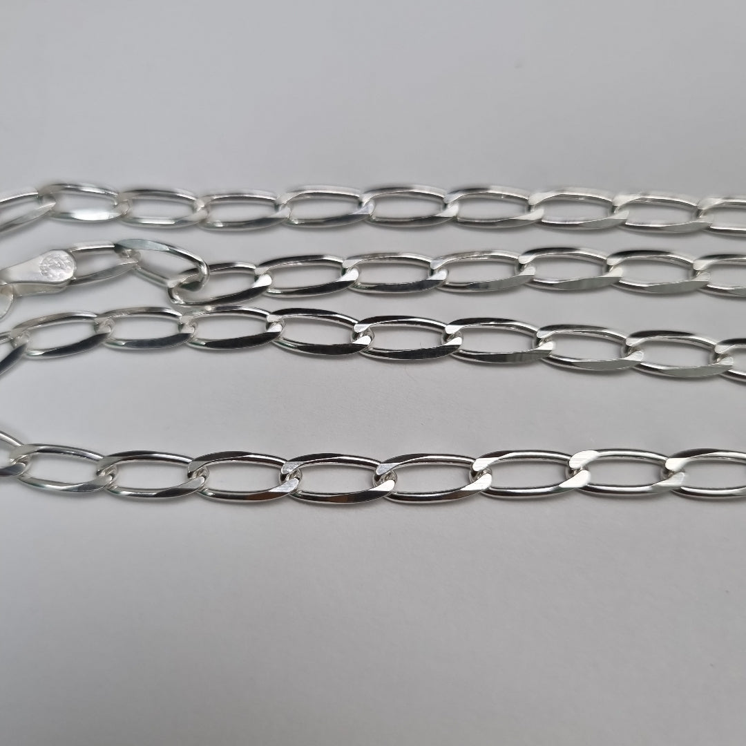 CADENA TEJIDO ESLABONES PLATA .925 60 CM 10.8 GR (NUEVO)