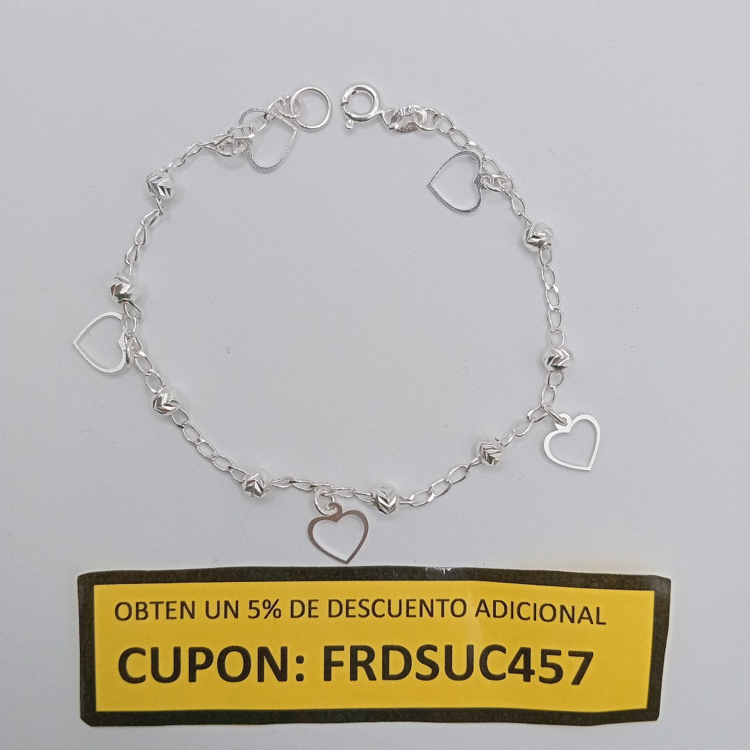 PULSERA TEJIDO ESPECIAL PLATA .925 18 CM 2.6 GR (NUEVO)