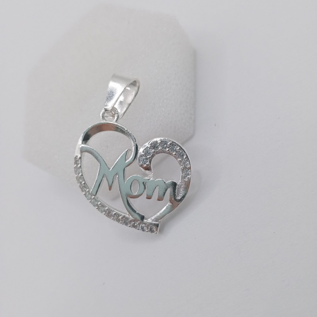 DIJE CORAZON C/CIRCONIAS PLATA .925 3.1 GR (NUEVO)