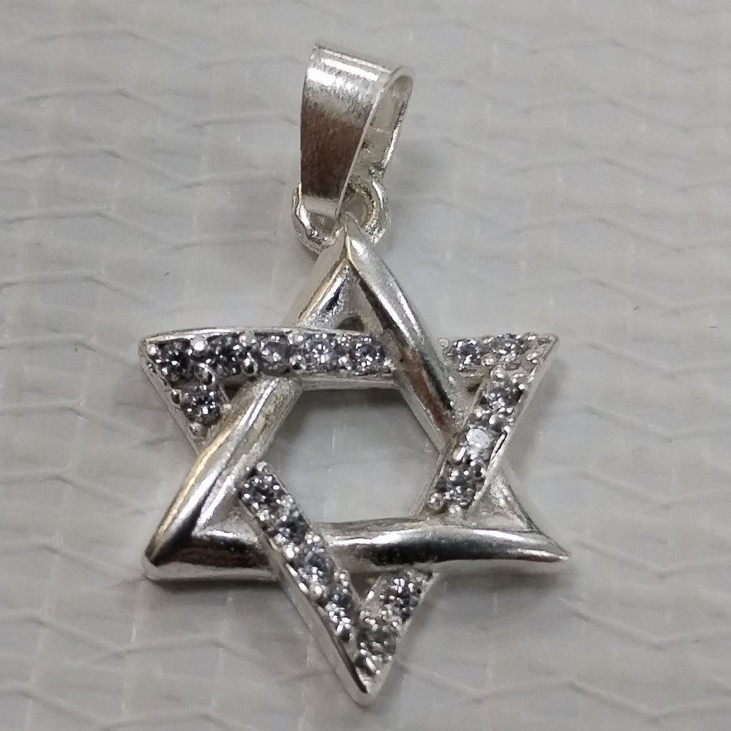 DIJE ESTRELLA DE DAVID C/CIRCONIAS PLATA .925 2.7 GR (NUEVO)