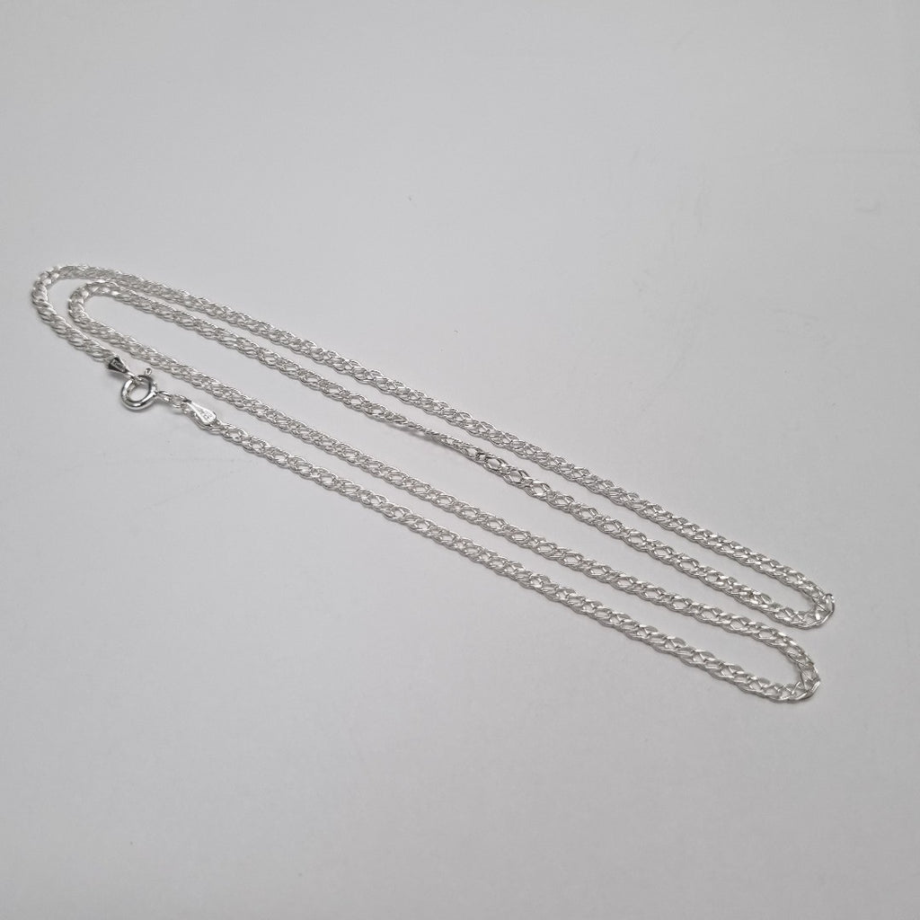 CADENA TEJIDO ESLABONES PLATA .925 55 CM 3.9 GR (NUEVO)