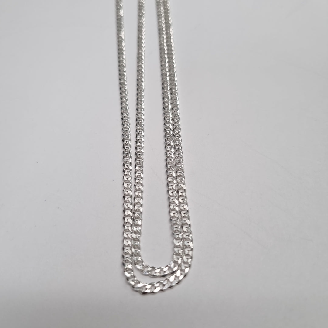 CADENA TEJIDO BARBADO PLATA .925 55 CM 5.3 GR (NUEVO)