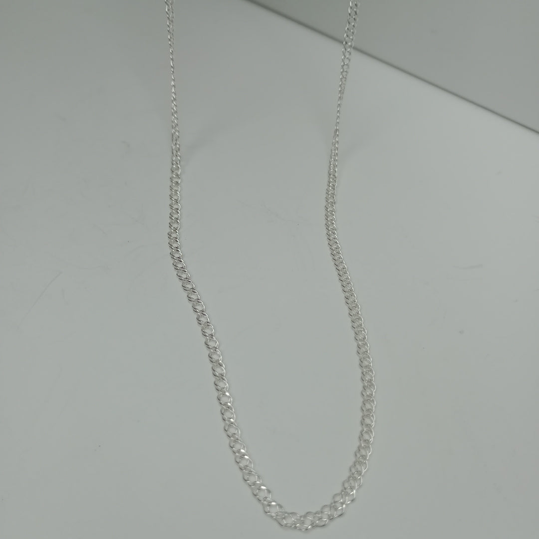 CADENA TEJIDO ESLABONES PLATA .925 55 CM 4.2 GR (NUEVO)