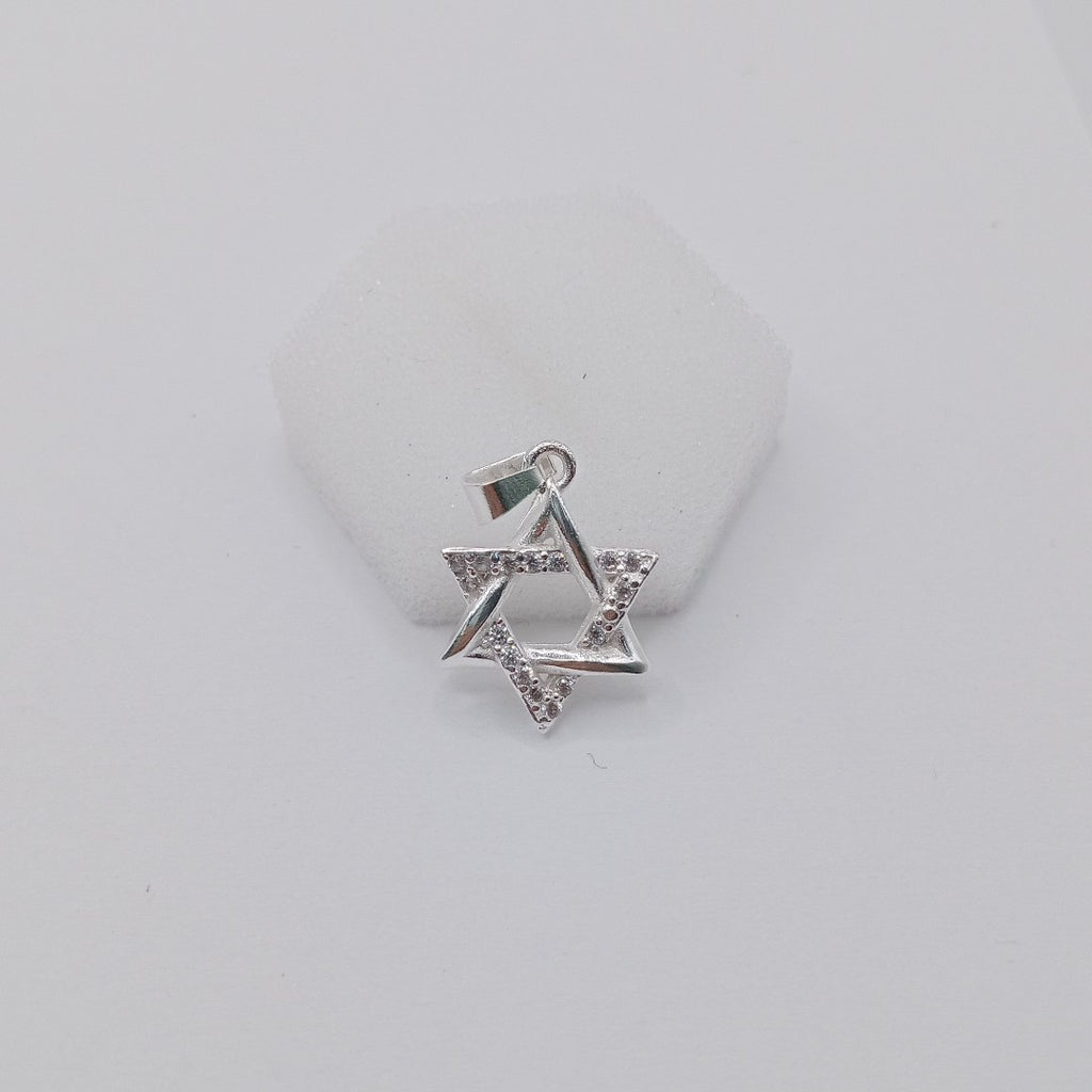 DIJE ESTRELLA DE DAVID C/CIRCONIAS PLATA .925 2.6 GR (NUEVO)