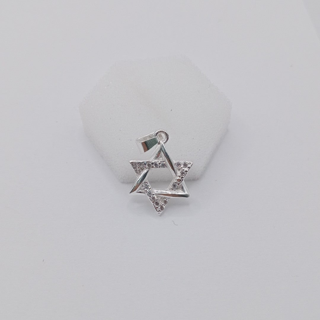 DIJE ESTRELLA DE DAVID C/CIRCONIAS PLATA .925 2.6 GR (NUEVO)