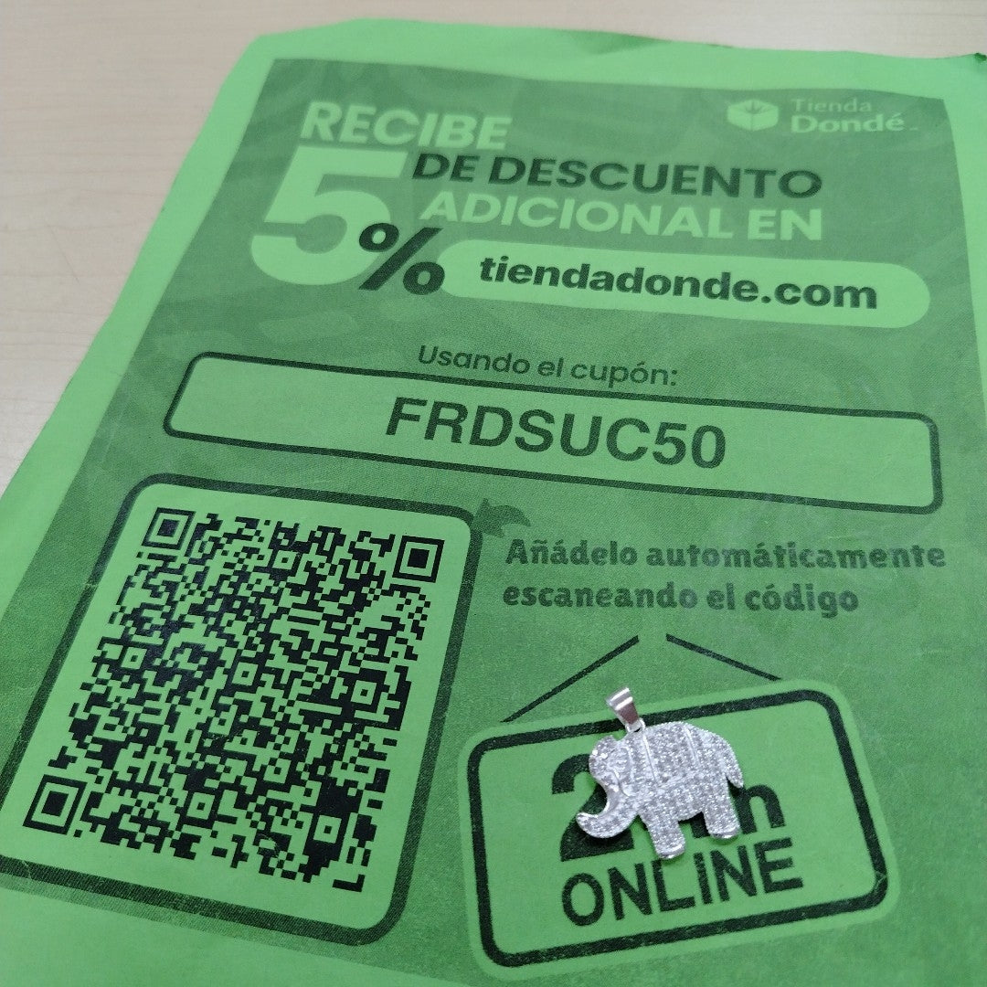 DIJE ELEFANTE C/CIRCONIAS PLATA .925 5.5 GR (NUEVO)