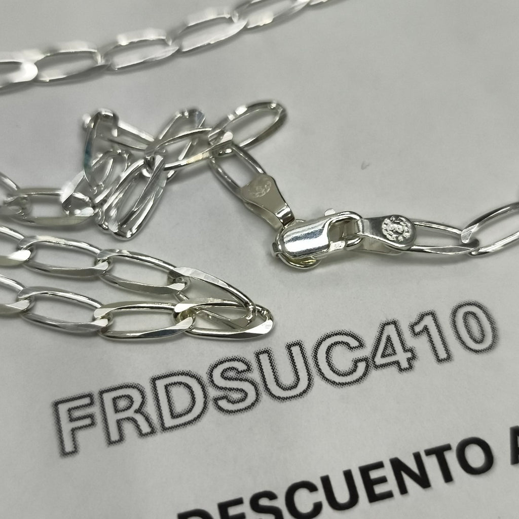 CADENA TEJIDO ESLABONES PLATA .925 55 CM 9.8 GR (NUEVO)