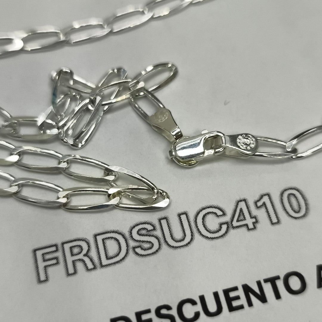 CADENA TEJIDO ESLABONES PLATA .925 55 CM 9.8 GR (NUEVO)