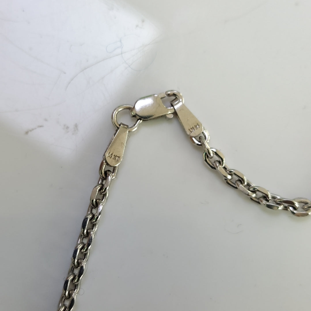 CADENA,CRUZ ORO BLANCO 14 K 8,30 GRMS (SEMINUEVO)