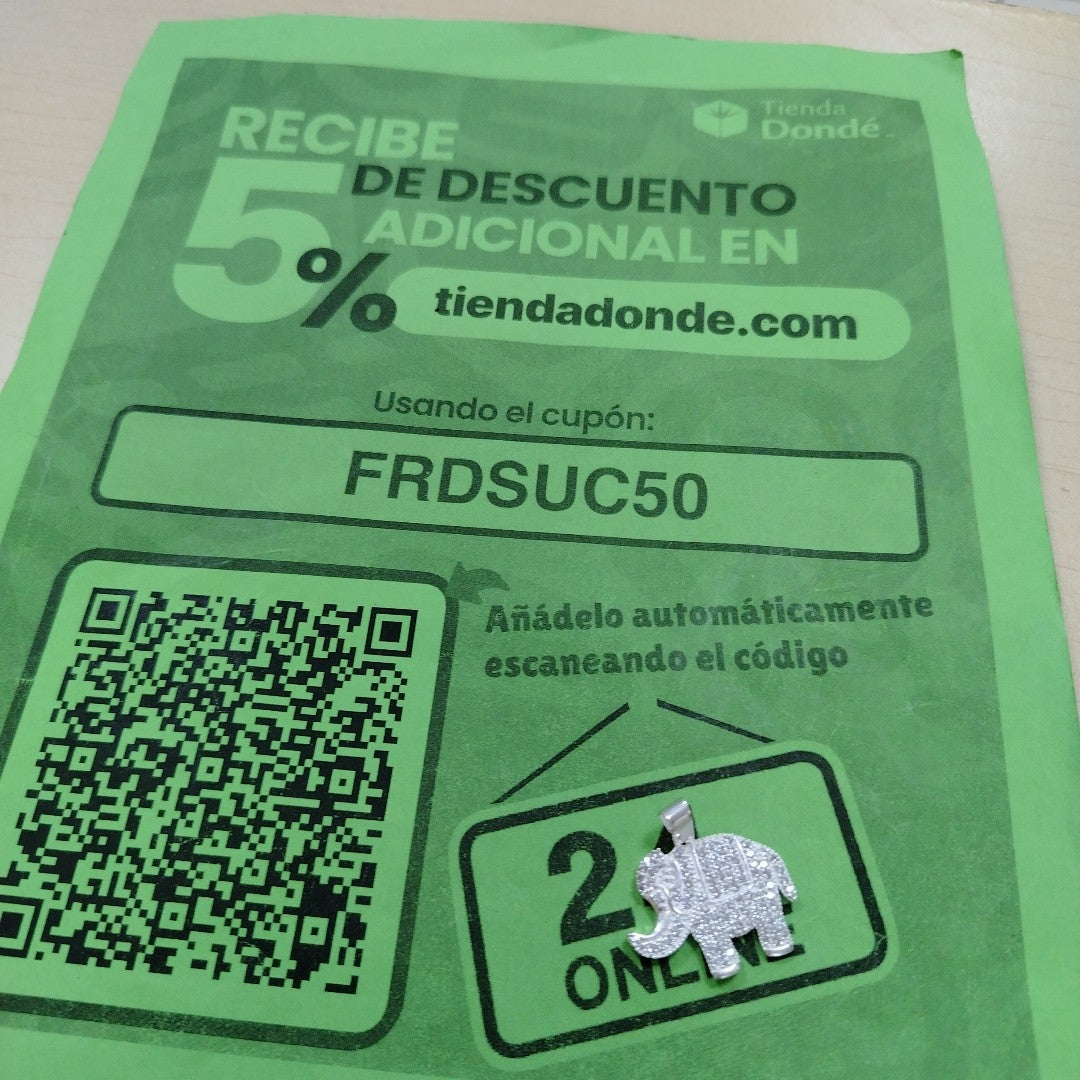 DIJE ELEFANTE C/CIRCONIAS PLATA .925 5.2 GR (NUEVO)