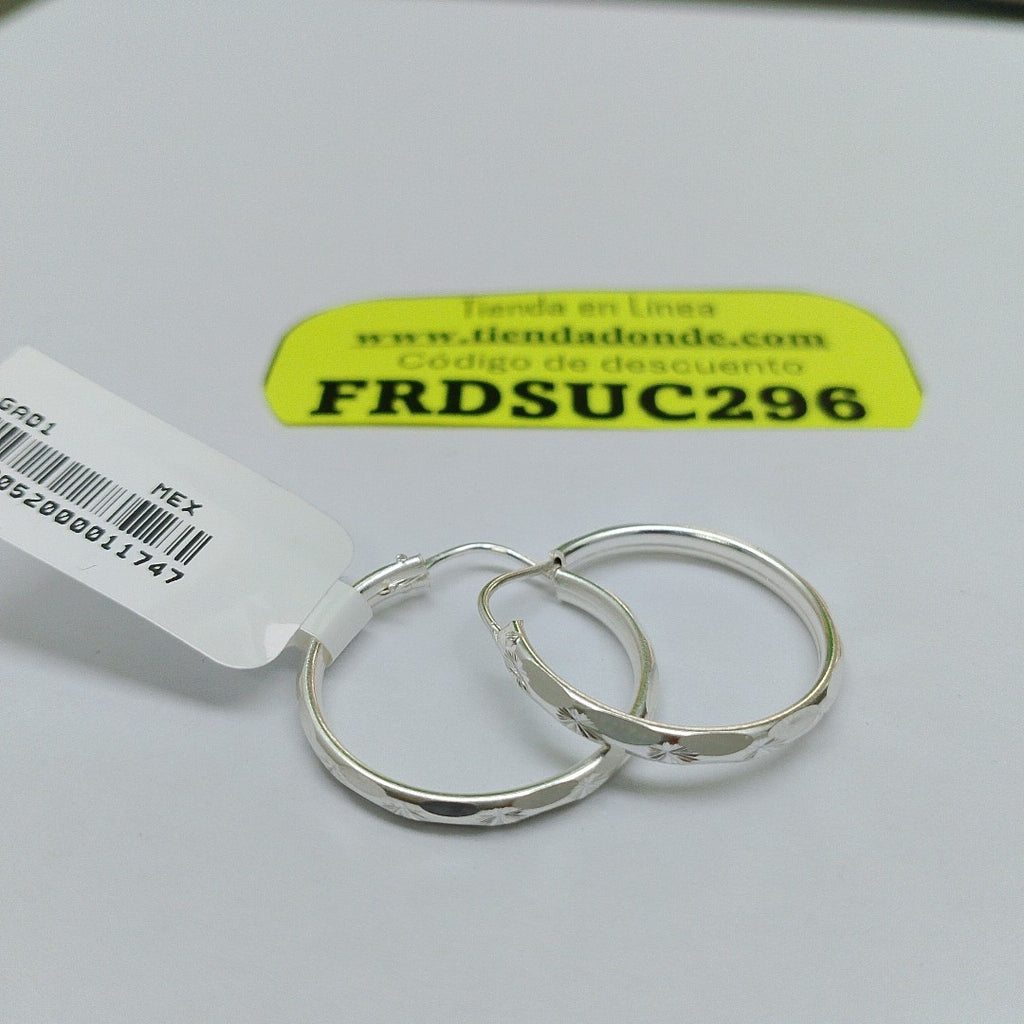 PAR ARRACADAS FACETADA PLATA .925 2.1 GR (NUEVO)