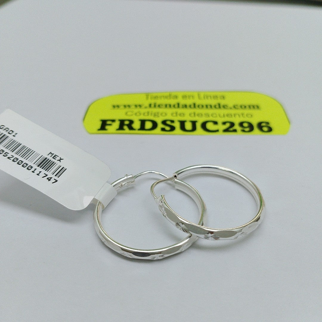 PAR ARRACADAS FACETADA PLATA .925 2.1 GR (NUEVO)