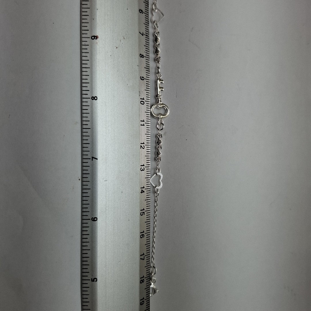 PULSERA TEJIDO LLAVE PLATA .925 18 CM 2.3 GR (NUEVO)