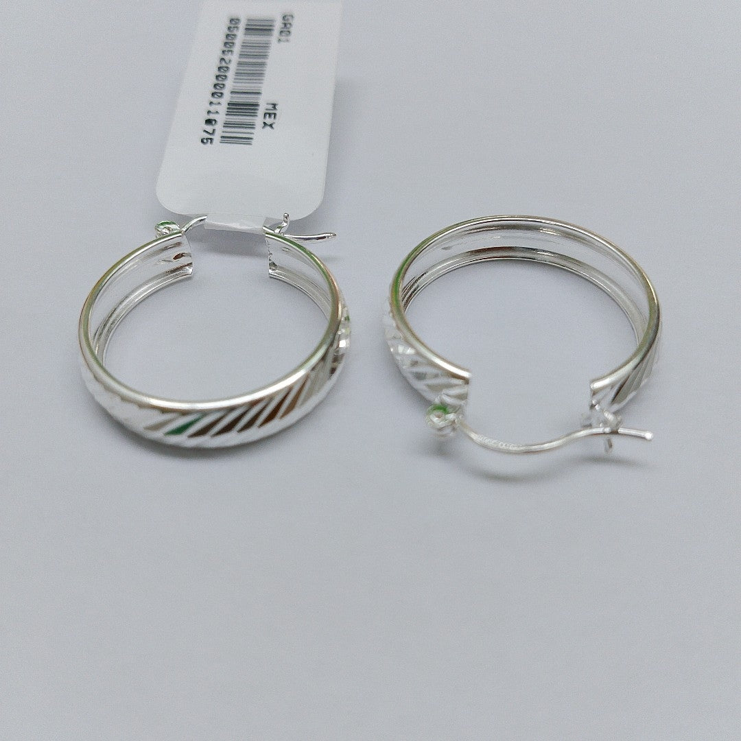 PAR ARRACADAS LABRADAS PLATA .925 2.4 GR (NUEVO)