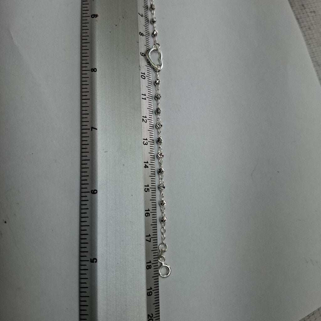 PULSERA TEJIDO CORAZON PLATA .925 18 CM 2 GR (NUEVO)