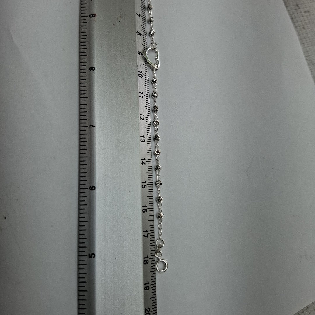 PULSERA TEJIDO CORAZON PLATA .925 18 CM 2 GR (NUEVO)