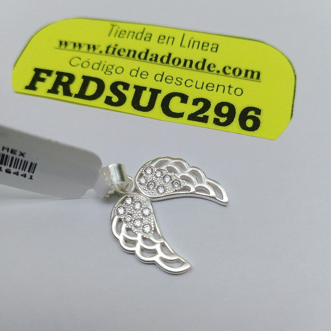 DIJE ALAS C/CIRCONIAS PLATA .925 2.2 GR (NUEVO)