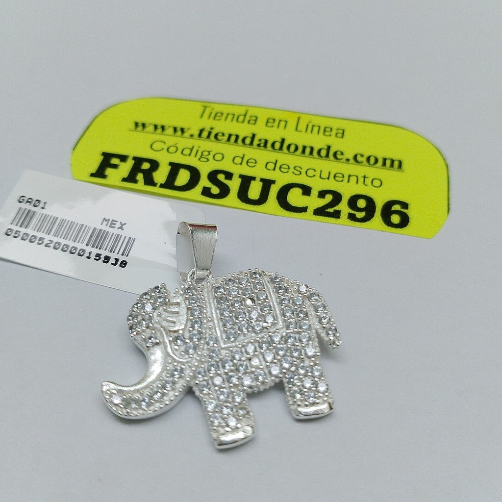 DIJE ELEFANTE C/CIRCONIAS PLATA .925 5 GR (NUEVO)