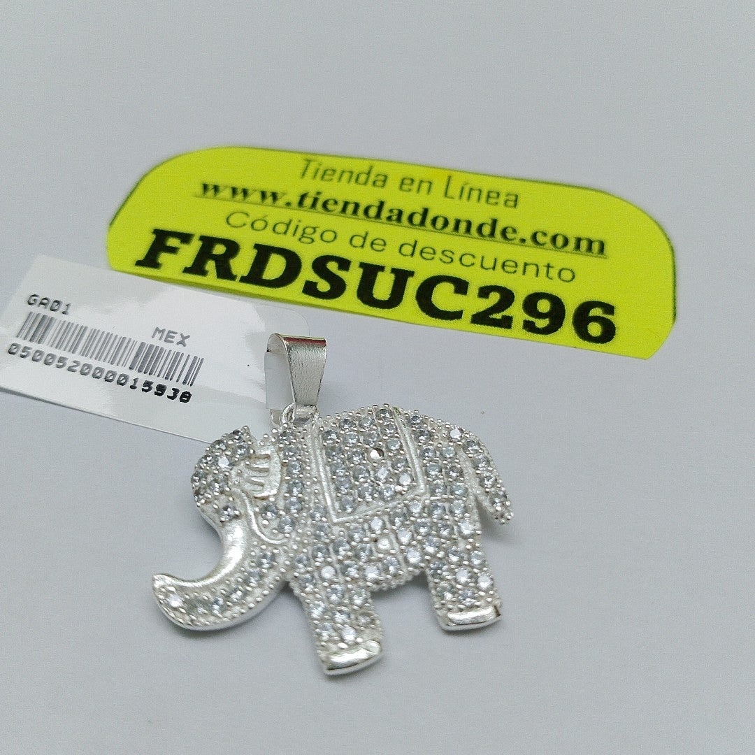 DIJE ELEFANTE C/CIRCONIAS PLATA .925 5 GR (NUEVO)