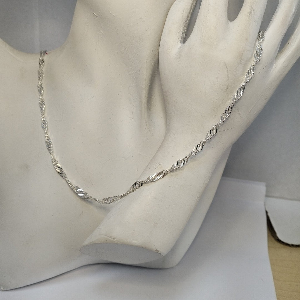 CADENA TEJIDO MEDIO TORZAL PLATA .925 55 CM 6.1 GR (NUEVO)