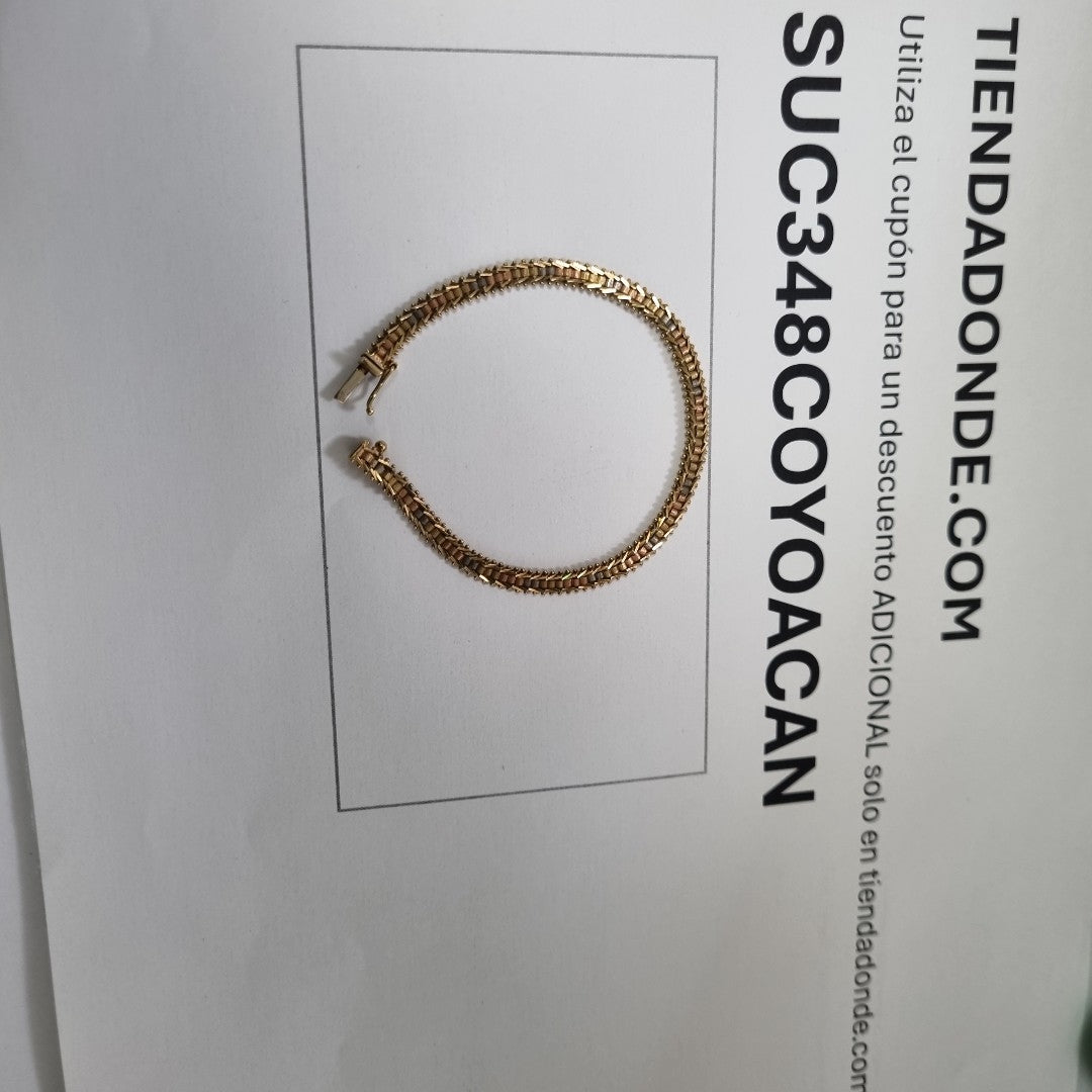 PULSERA ORO, ORO COMBINADO 14 K 8.4 GRMS (SEMINUEVO)