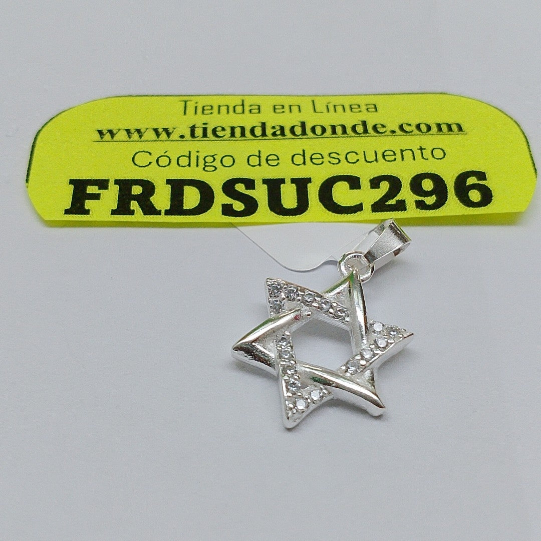 DIJE ESTRELLA DE DAVID C/CIRCONIAS PLATA .925 2.6 GR (NUEVO)