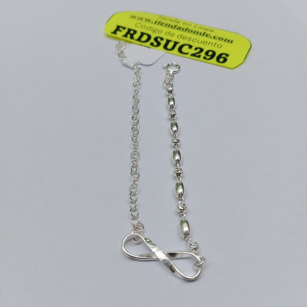 PULSERA TEJIDO INFINITO PLATA .925 18 CM 2.4 GR (NUEVO)