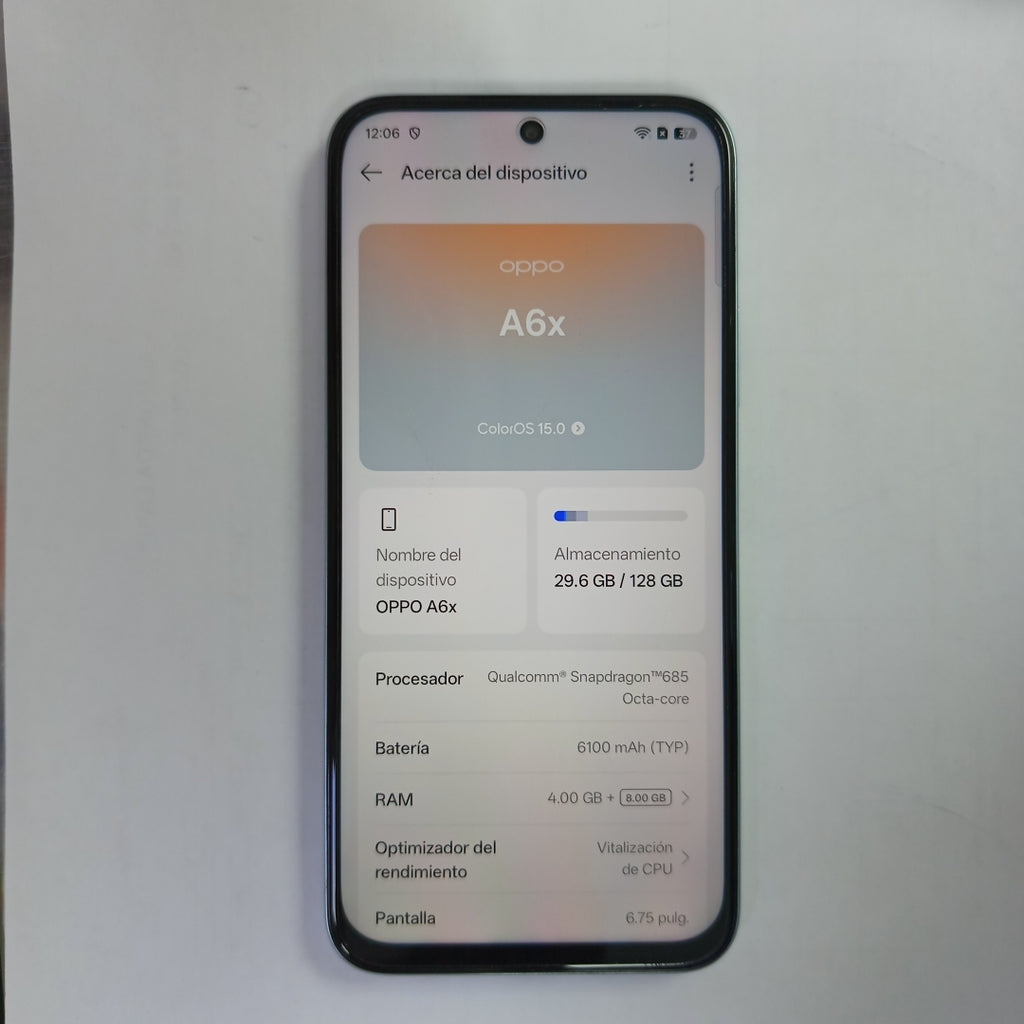 CELULAR OPPO  A6X CPH2819 (2025) 128 GB 4 GB RAM (SEMINUEVO)