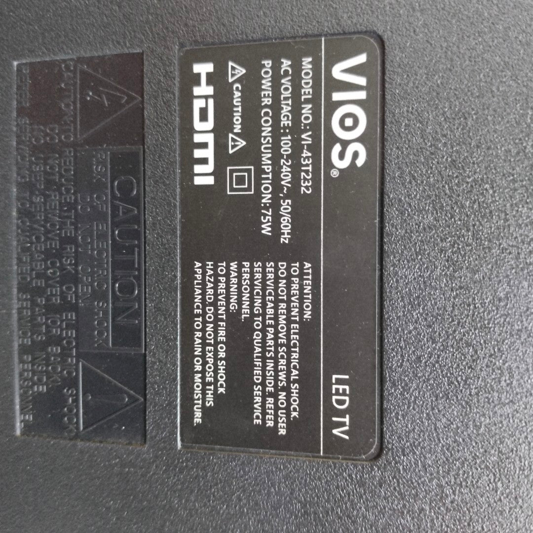 PANTALLA VIOS VI-43T232 43" LED (SEMINUEVO)