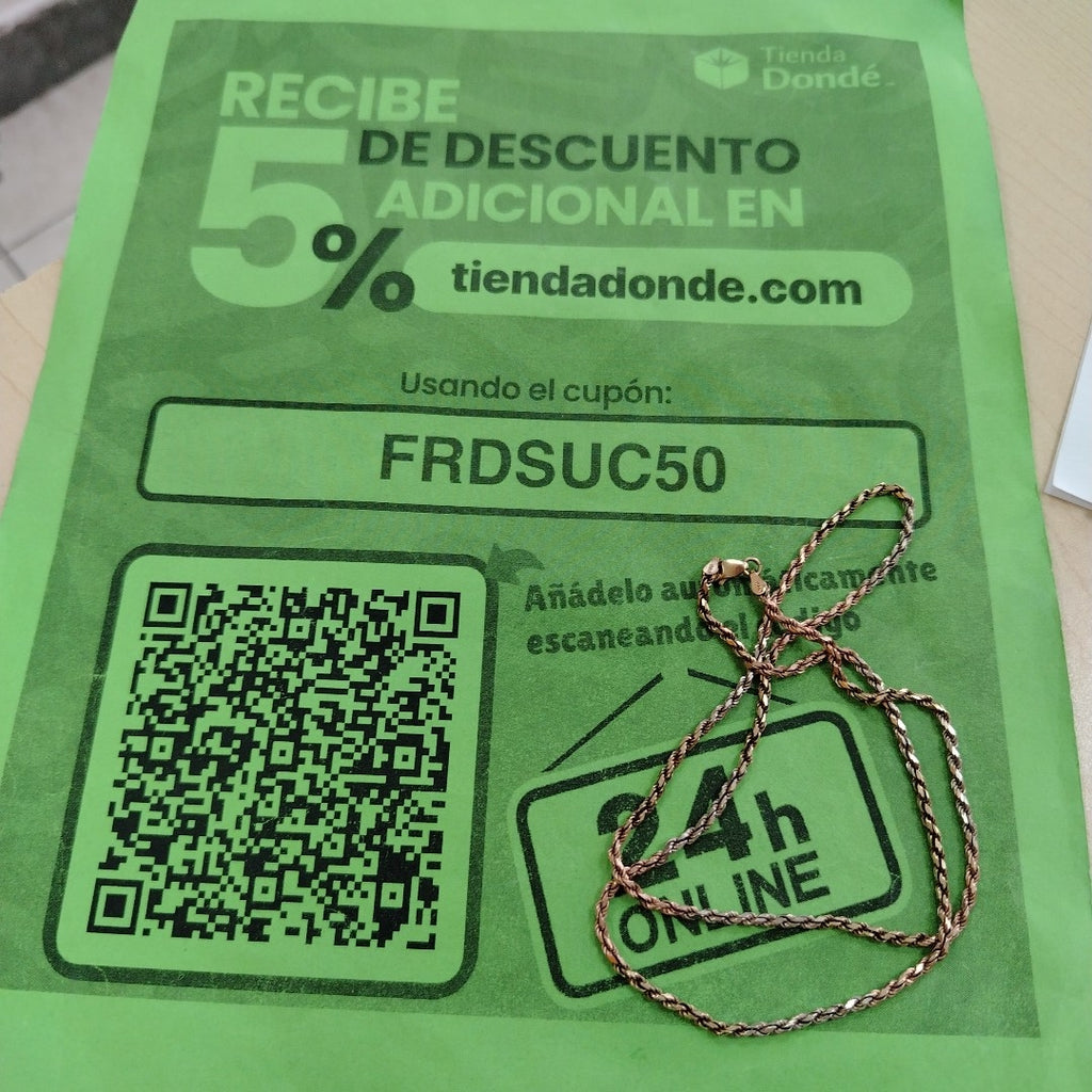 CADENA ORO COMBINADO 14 K 13.7 GRMS (SEMINUEVO)