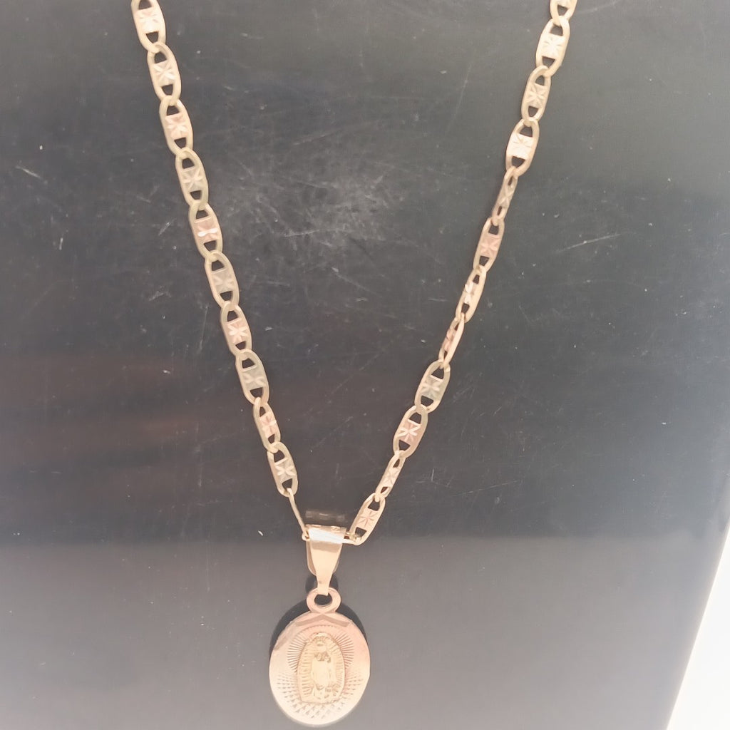 CADENA, MEDALLA RELIGIOSA ORO 10 K 3.1 GRMS (SEMINUEVO)