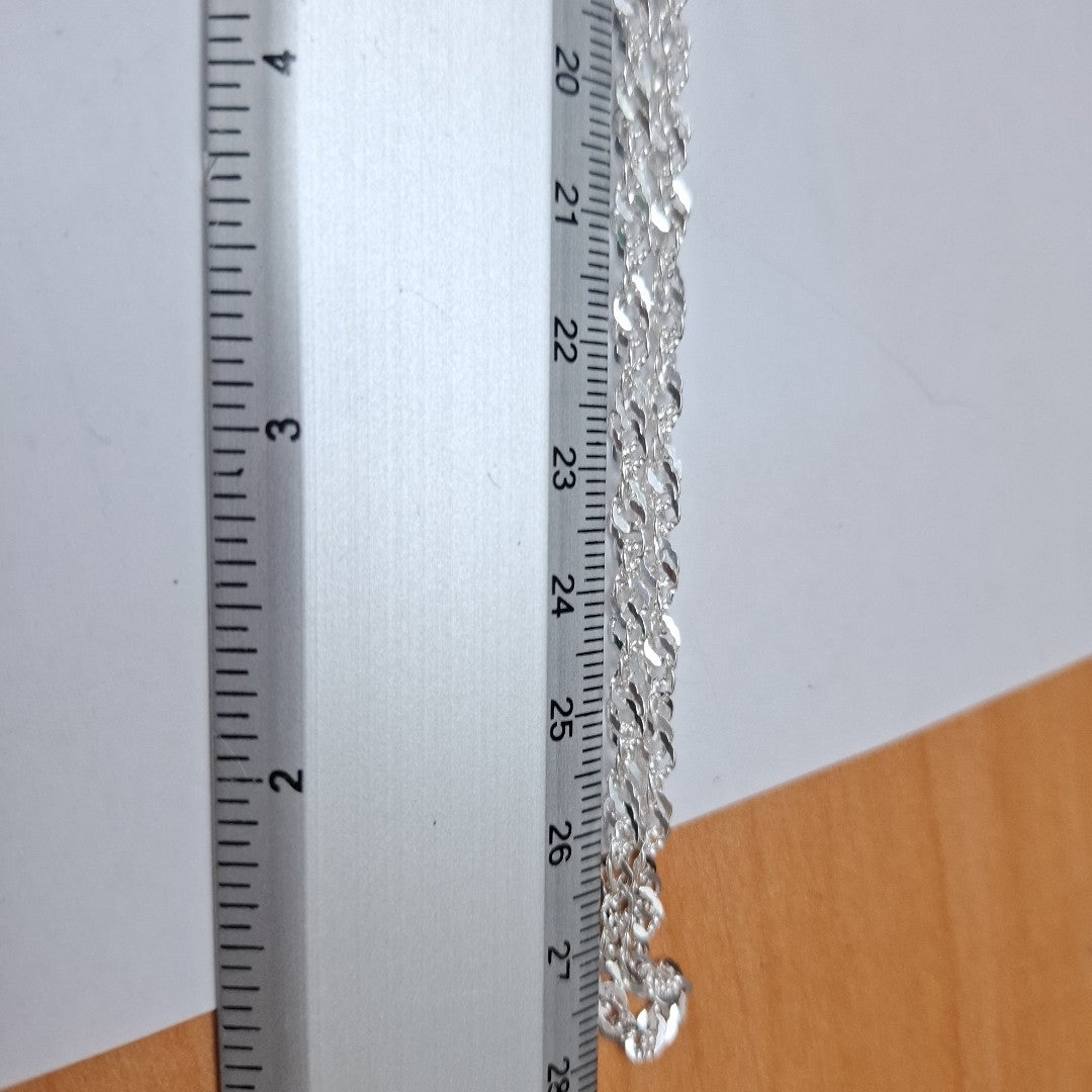 CADENA TEJIDO MEDIO TORZAL PLATA .925 55 CM 6.4 GR (NUEVO)