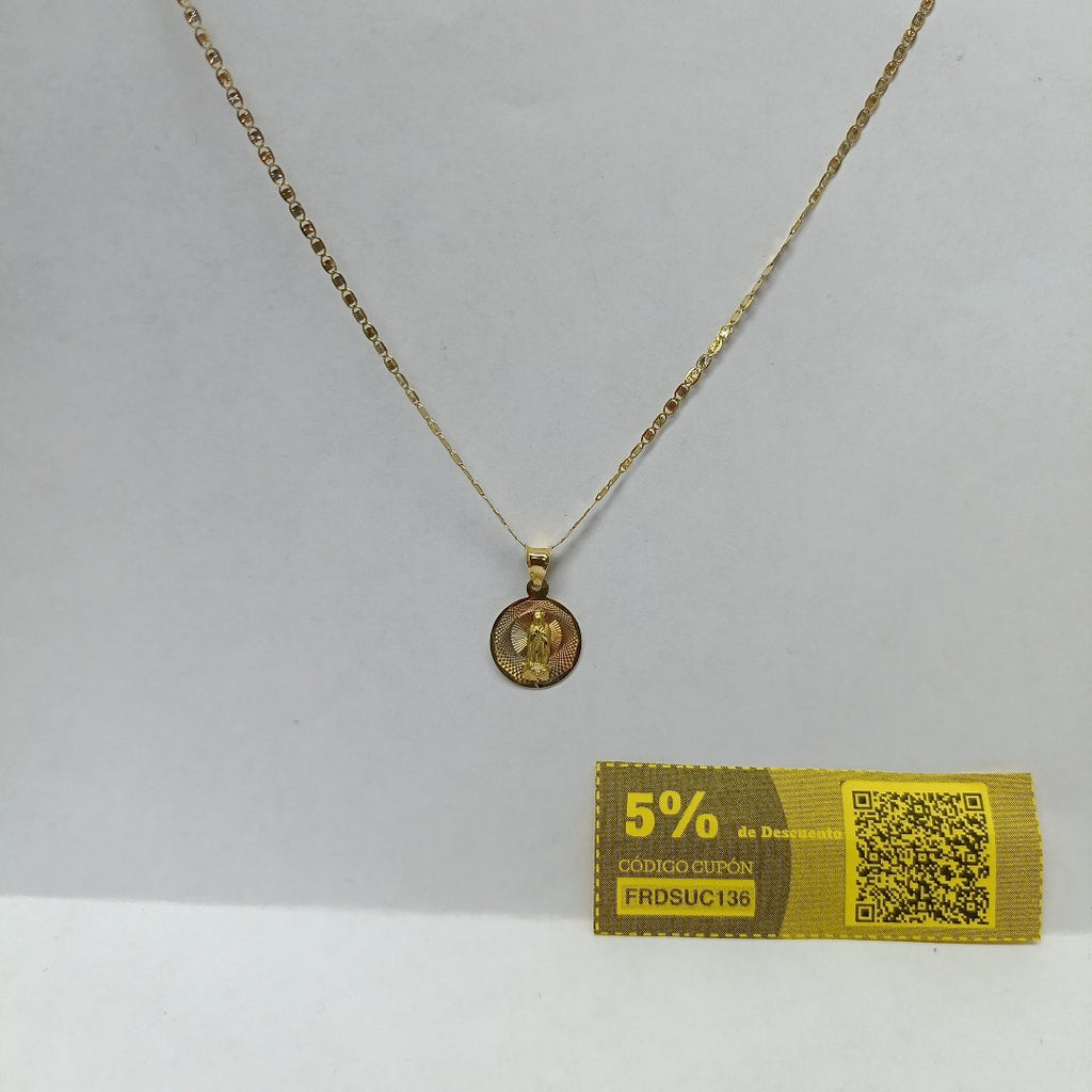 CADENA, MEDALLA RELIGIOSA ORO 14 K 2.2 GRMS (SEMINUEVO)