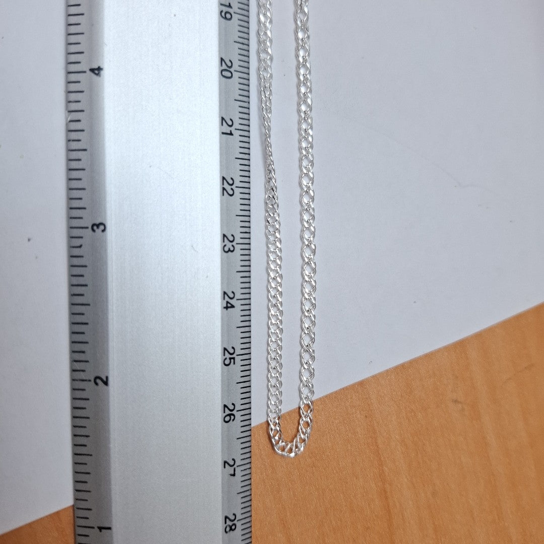 CADENA TEJIDO ESLABONES PLATA .925 55 CM 4.4 GR (NUEVO)