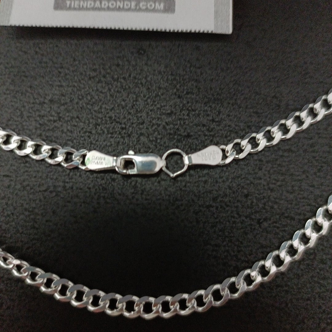CADENA TEJIDO BARBADO PLATA .925 60 CM 14 GR (NUEVO)