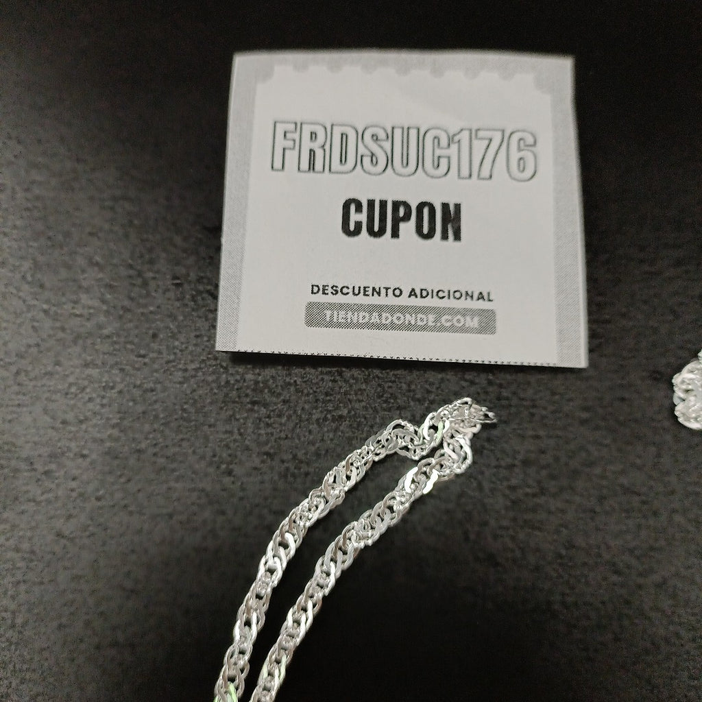 CADENA TEJIDO MEDIO TORZAL PLATA .925 55 CM 5.8 GR (NUEVO)